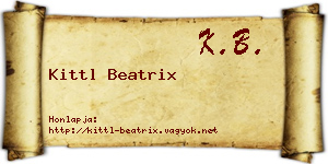 Kittl Beatrix névjegykártya